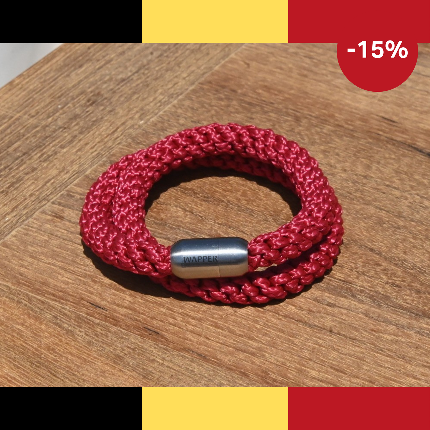 Double Wrap Bracelet - Ruby Red